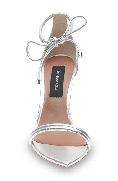 Shop Bcbgmaxazria Dawn Pointed Toe Sandal In Silver Rhinestones