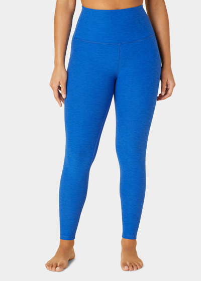 Shop Beyond Yoga Caught In The Midi High-waist Space-dye Leggings In Wayfinder Blue Wa