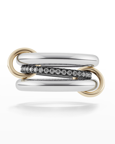 Shop Spinelli Kilcollin Libra Gris Diamond Ring In Gold And Silver
