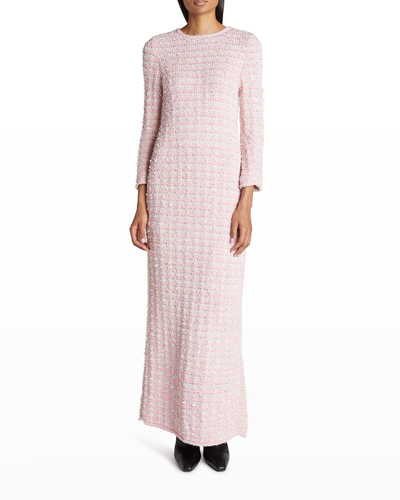 Shop Balenciaga Back-to-front Tweed Gown In Pink