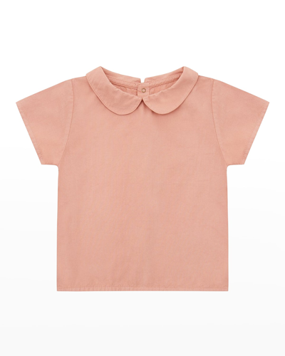 Shop Vild - House Of Little Girl's Woven Collared Shirt In Light Pink