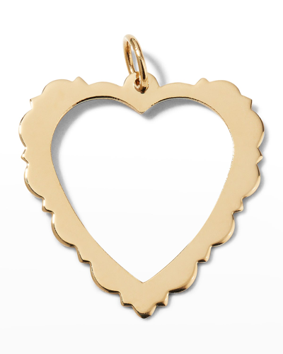 Shop Sarah Chloe Lily Melange 14k Gold Large Scalloped Heart Charm