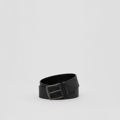 Shop Burberry Charcoal Check And Leather Belt In Charcoal/black