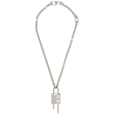 Shop Givenchy Lock Silver-tone Chain Necklace