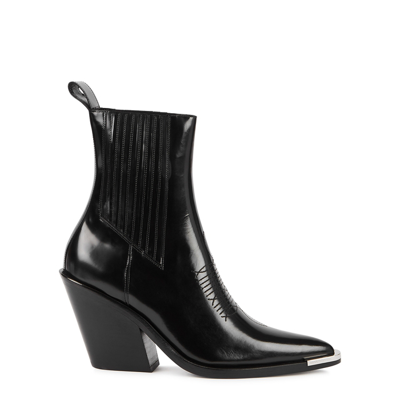 Paco Rabanne Santiag 90 Black Leather Ankle Boots | ModeSens