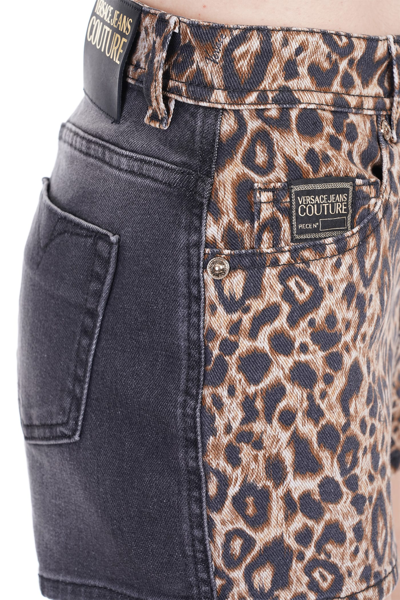 Shop Versace Jeans Couture Shorts In Animalier Cotton