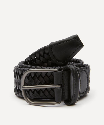 Shop Anderson's Mens Woven Leather Belt In Black