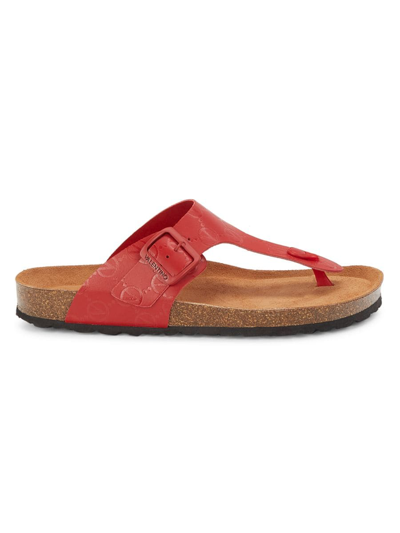 Valentino By Mario Valentino Men's Logo Leather Sandals In Red | ModeSens