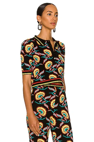 Shop Rabanne Jacquard Polo Top In Jamaican Flower