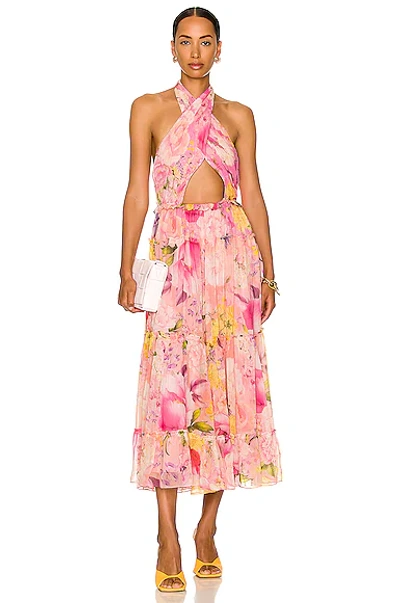 Shop Rococo Sand Leona Midi Dress In Peach