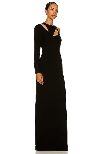 Shop Monot One Shoulder Cut Out Gown In Black