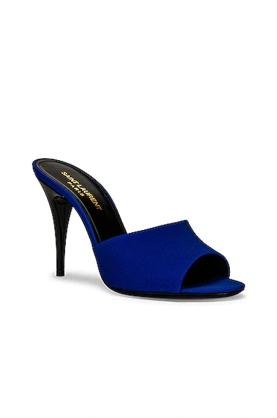 Shop Saint Laurent La 16 Mules In Picasso Blue