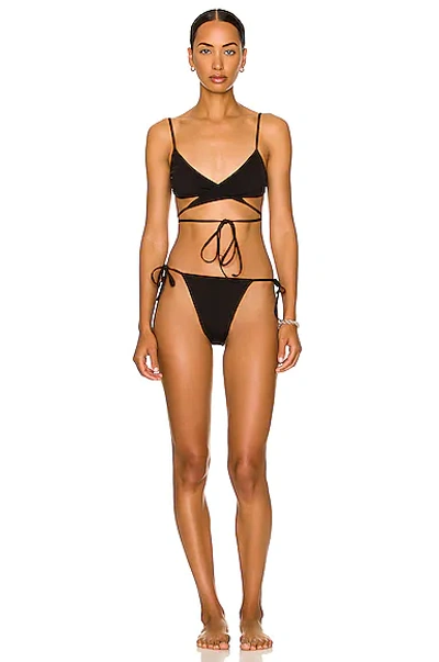 Shop Balenciaga Wrap Bikini Set In Black
