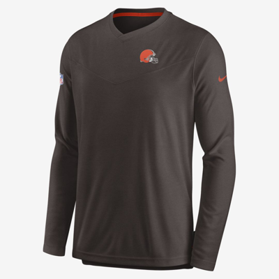 Shop Nike Men's Dri-fit Lockup Coach Uv (nfl Cleveland Browns) Long-sleeve Top