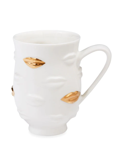 Shop Jonathan Adler Muse Gilded Gala Mug In White Gold