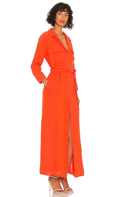 Shop L Agence Cameron Long Shirt Dress In Orange