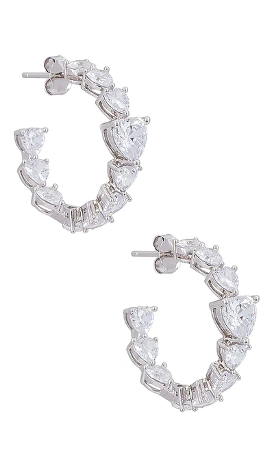 Shop Adinas Jewels Chunky Heart Hoops In Silver