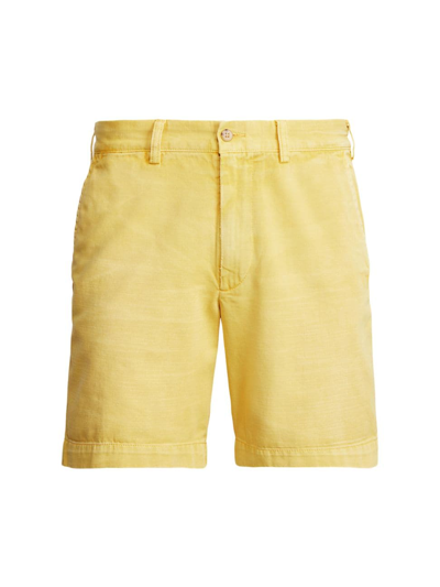 Shop Polo Ralph Lauren Men's Montauk Twill Flat-front Sailing Shorts In Beach Yellow