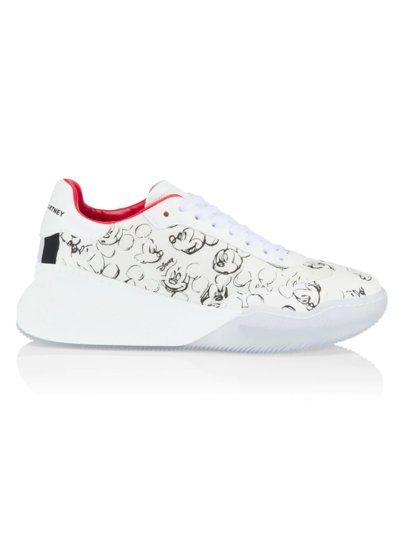 Shop Stella Mccartney Women's  X Disney Mouse-print Sneakers In White