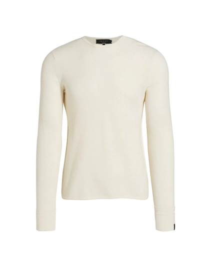 Shop Rag & Bone Collin Pique Crewneck Sweater In Light Dove