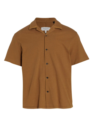 Shop Rag & Bone Men's Avery Knit Shirt In Dark Brown