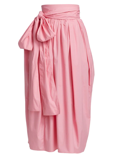 Shop Cecilie Bahnsen Women's Junita Belted Pleated Midi-skirt In Sorbet Pink