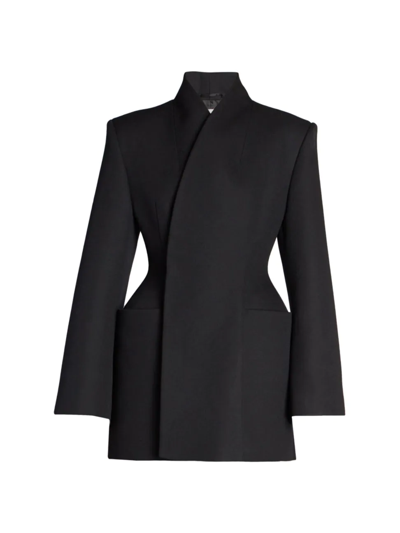 Shop Balenciaga Women's Hourglass Wool Jacket In Black