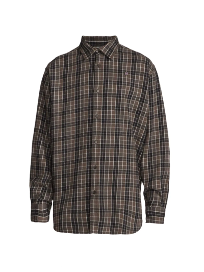 Shop Acne Studios Men's Saco Flannel Check Pattern Shirt In Black Grey