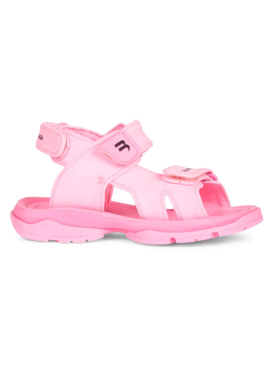 Shop Balenciaga Women's Tourist Nylon Sandals In Fluo Pink