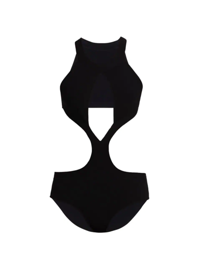 Shop Zeynep Arcay Women's Knit Cut-out Bodysuit In Black