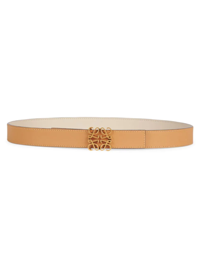 Shop Loewe Women's Reversible Anagram Belt In Warm Desert