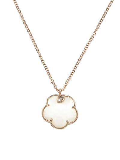 Shop Pasquale Bruni Women's Petit Joli 18k Rose Gold, White Agate & Diamonds Pendant Necklace