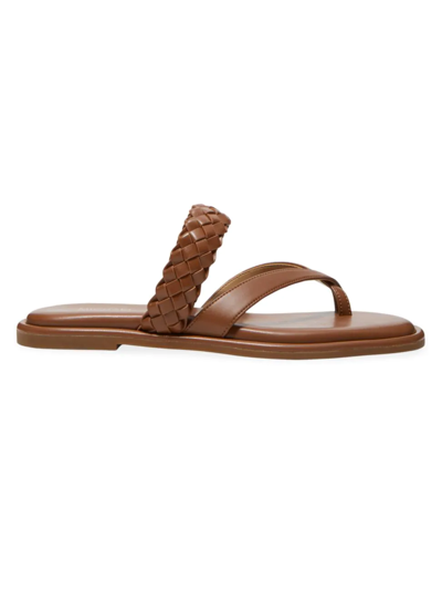 Shop Michael Michael Kors Women's Alba Thong Slide Sandals In Luggage