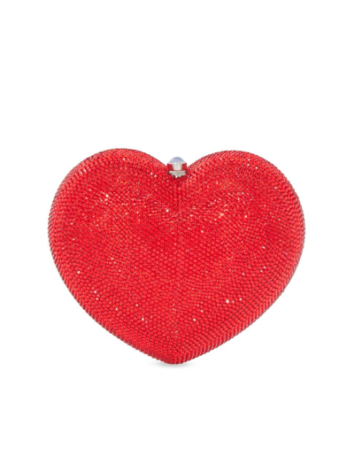 Shop Judith Leiber Women's Petite Heart Crystal-embellished Clutch In Rose
