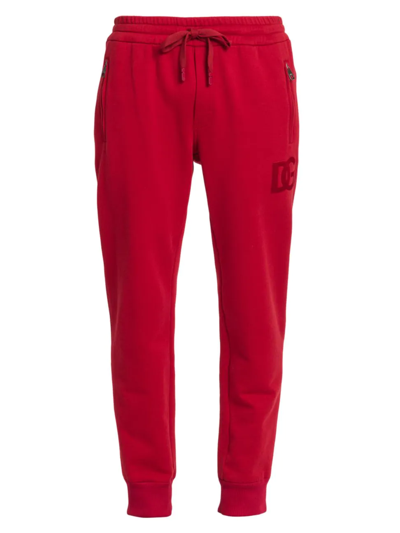 Shop Dolce & Gabbana Men's Drawstring Jogger Sweatpants In Brilliant Red