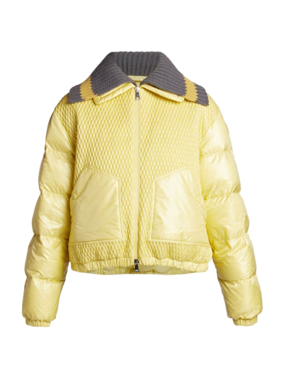 Shop Moncler Women's Mainline Arpont Padded Bomber Jacket In Yellow