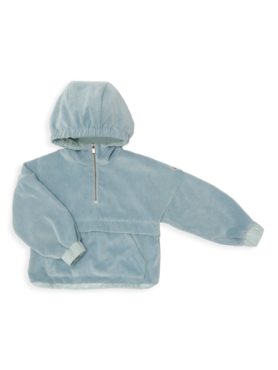 Shop Moncler Little Kid's & Kid's Camicia Half-zip Hoodie In Blue