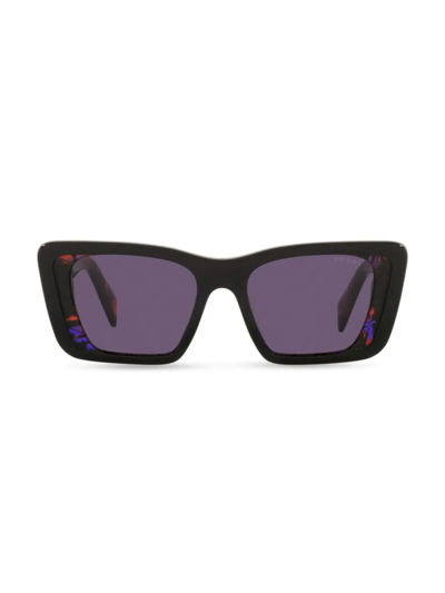 Shop Prada Symbole 51mm Rectangular Sunglasses In Neutral