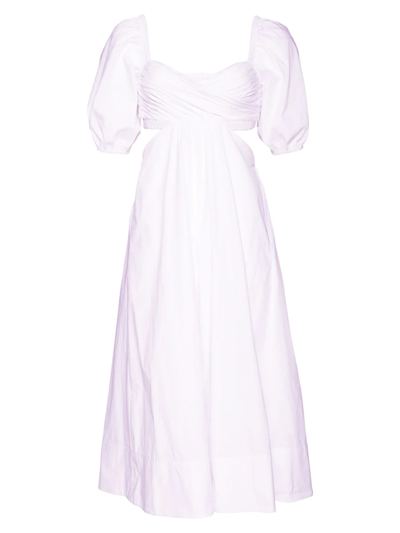 Shop Staud Women's Carina Cutout Pintuck Midi-dress In White
