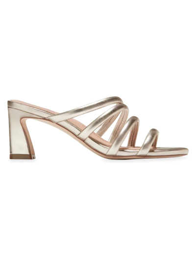 Shop Cole Haan Women's Adella Metallic Leather Mules In Gold
