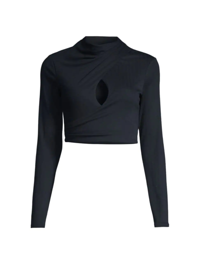 Shop Significant Other Women's Odelia Long-sleeve Crop Top In Midnight
