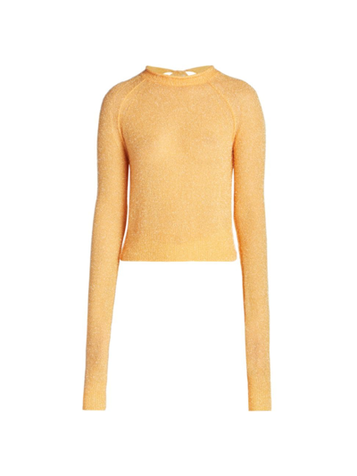 Shop Acne Studios Women's Kalexis Metallic Knit Sweater In Apricot Orange