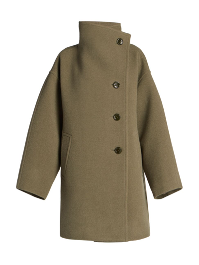 Shop Acne Studios Women's Oschelle Wool-blend Coat In Hunter Green