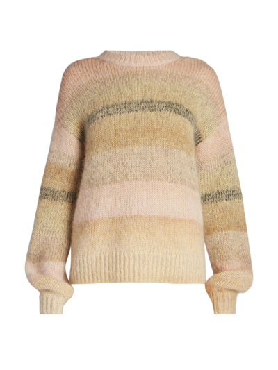 Shop Acne Studios Women's Kelise Degradé Mohair-blend Sweater In Warm Beige Multi