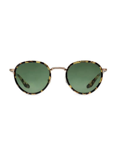 Shop Barton Perreira Men's Echelon Round 48mm Sunglasses In Heroine Chic Green