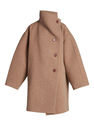 Shop Acne Studios Women's Oschelle Wool-blend Coat In Light Brown