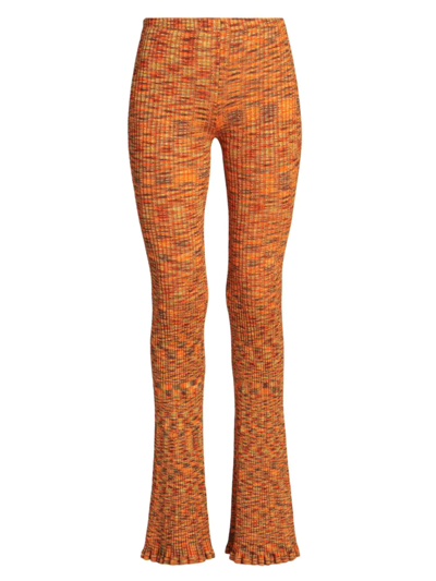 Shop Acne Studios Women's Kannis Rib-knit Pants In Orange Multi