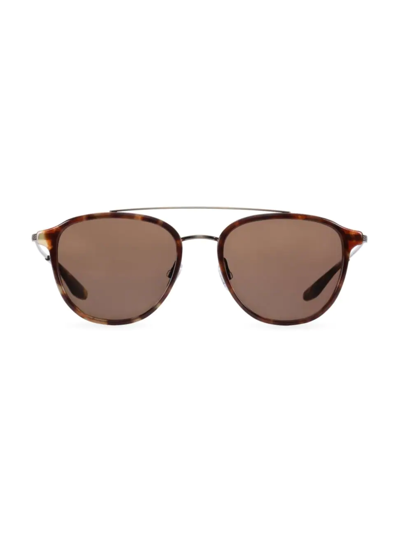 Shop Barton Perreira Men's Courtier 55mm Aviator Sunglasses In Chestnut Antique Gold