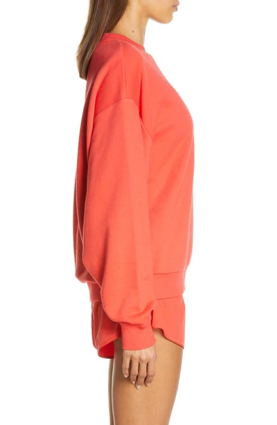 Shop Alo Yoga Accolade Crewneck Sweatshirt In Red Hot Summer