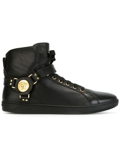 Versace Hook & Loop Strap Hi-top Sneakers